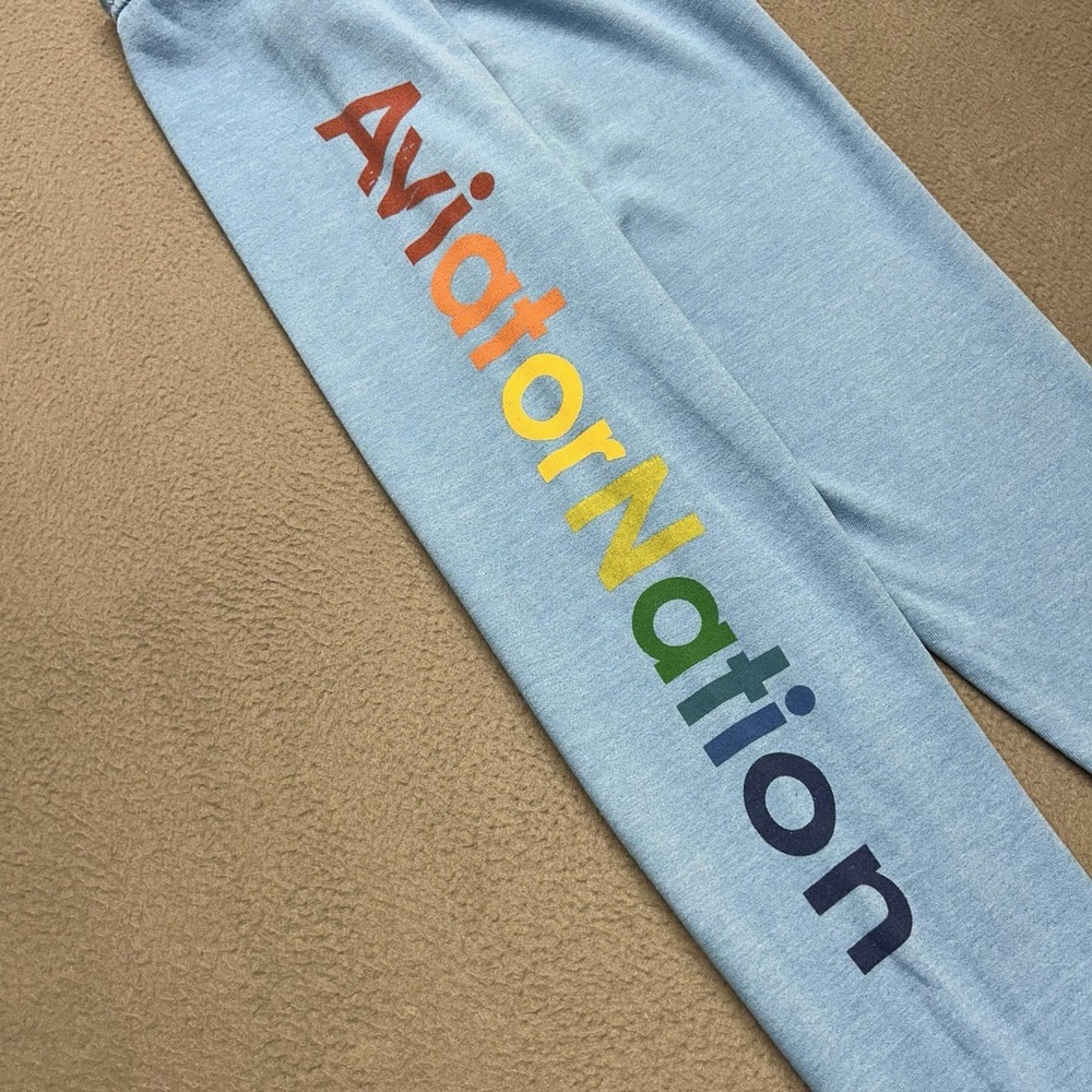 Aviator Nation Logo Sweatpants Blue Womens Size‎ XS Aspen CO Made In USA - Picture 14 of 15